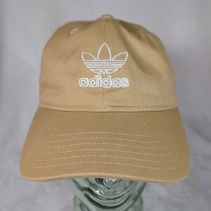 Adidas Hat Adjustable Strap Back Outline Trefoil Logo Khaki Cap OSFW 2023
